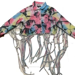 S / thrill jeans macrame fringe denim jacket